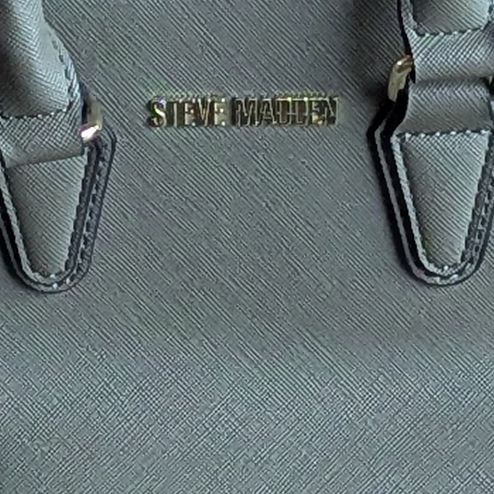 Steve Madden Small Crossbody Faith Saffiano Gray Olive Dome Bag‎ Satchel - Picture 10 of 10